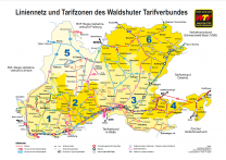 Liniennetz und Tarifzonen des Waldshuter Tarifverbundes